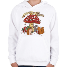 PRINTFASHION Erdei karácsony - Gyerek kapucnis pulóver - Fehér gyerek pulóver, kardigán