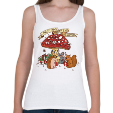 PRINTFASHION Erdei karácsony - Női atléta - Fehér női trikó