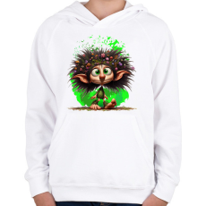 PRINTFASHION Erdei manófiú - Gyerek kapucnis pulóver - Fehér