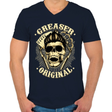 PRINTFASHION Eredeti pomádé - Férfi V-nyakú póló - Sötétkék férfi póló