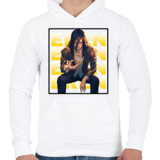 PRINTFASHION Eren Yeager minta (AOT) - Férfi kapucnis pulóver - Fehér