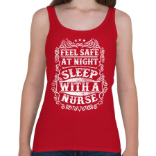 PRINTFASHION Érezd magad biztonságban éjszaka, aludj nővérrel!  - Női atléta - Cseresznyepiros női trikó