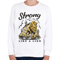 PRINTFASHION Erős mint az oroszlán - Gyerek pulóver - Fehér