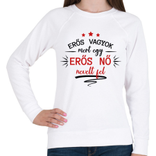 PRINTFASHION Erős nő nevelt fel - Női pulóver - Fehér női pulóver, kardigán