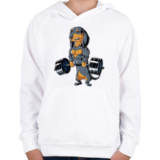 PRINTFASHION Erős tacskó - Gyerek kapucnis pulóver - Fehér gyerek pulóver, kardigán