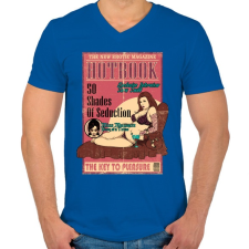 PRINTFASHION Erotikus könyv - Férfi V-nyakú póló - Királykék férfi póló