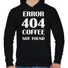 PRINTFASHION Error 404 - Bögre fehér - Férfi kapucnis pulóver - Fekete férfi pulóver, kardigán