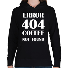 PRINTFASHION Error 404 - Bögre fehér - Női kapucnis pulóver - Fekete női pulóver, kardigán