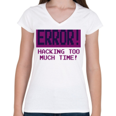 PRINTFASHION ERror - Női V-nyakú póló - Fehér