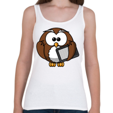 PRINTFASHION Értelmiségi bagoly - Női atléta - Fehér női trikó