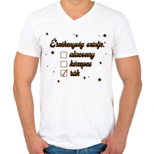 PRINTFASHION Érzékenység szintje - Férfi V-nyakú póló - Fehér férfi póló