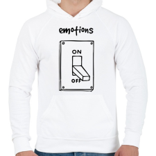 PRINTFASHION Érzelmek Be-Ki - Férfi kapucnis pulóver - Fehér férfi pulóver, kardigán