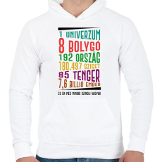 PRINTFASHION És én még mindig szingli vagyok - Férfi kapucnis pulóver - Fehér