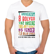 PRINTFASHION És én még mindig szingli vagyok - Férfi V-nyakú póló - Fehér férfi póló