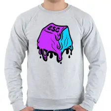 PRINTFASHION ESC olvadás - graffiti - Férfi pulóver - Sport szürke férfi pulóver, kardigán