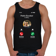 PRINTFASHION Escobar calling 2 - Férfi atléta - Fekete