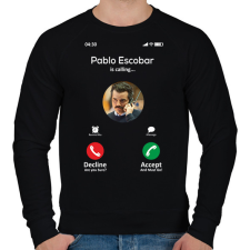 PRINTFASHION Escobar calling 2 - Férfi pulóver - Fekete férfi pulóver, kardigán
