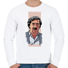 PRINTFASHION Escobar - Férfi pulóver - Fehér férfi pulóver, kardigán