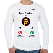 PRINTFASHION Escobar magyar - Férfi hosszú ujjú póló - Fehér férfi póló