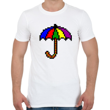 PRINTFASHION Esernyő pixel - Férfi póló - Fehér férfi póló