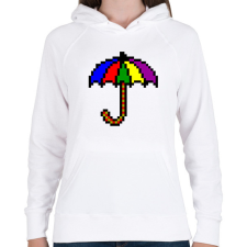 PRINTFASHION Esernyő pixel - Női kapucnis pulóver - Fehér női pulóver, kardigán