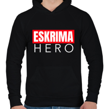 PRINTFASHION ESKRIMA HERO - Férfi kapucnis pulóver - Fekete férfi pulóver, kardigán