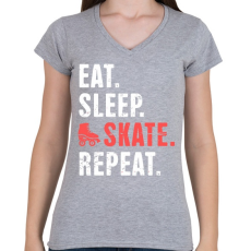 PRINTFASHION ESSR - Női V-nyakú póló - Sport szürke
