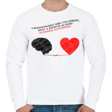 PRINTFASHION Ész és szív - Férfi pulóver - Fehér férfi pulóver, kardigán