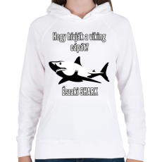 PRINTFASHION északi shark - Női kapucnis pulóver - Fehér