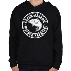 PRINTFASHION EszekAlszokPontyozokFeher-03 - Gyerek kapucnis pulóver - Fekete