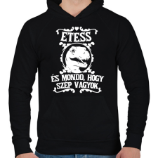 PRINTFASHION Etess és mondd, hogy szép vagyok! - Férfi kapucnis pulóver - Fekete férfi pulóver, kardigán