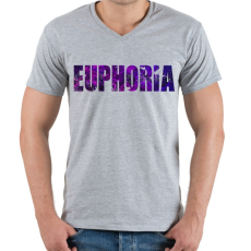 PRINTFASHION Euphoria - Férfi V-nyakú póló - Sport szürke