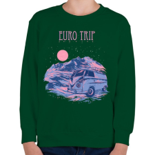 PRINTFASHION Európai utazás - Gyerek pulóver - Sötétzöld gyerek pulóver, kardigán