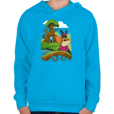 PRINTFASHION Everdell királynő - Gyerek kapucnis pulóver - Azúrkék gyerek pulóver, kardigán