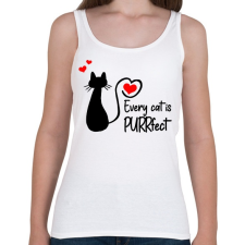 PRINTFASHION Every cat is PURRfect - Női atléta - Fehér női trikó