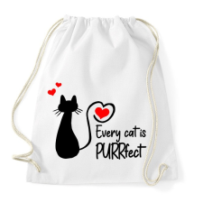 PRINTFASHION Every cat is PURRfect - Sportzsák, Tornazsák - Fehér tornazsák