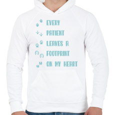 PRINTFASHION Every patient - Állatorvos - Férfi kapucnis pulóver - Fehér