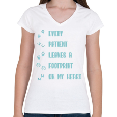 PRINTFASHION Every patient - Állatorvos - Női V-nyakú póló - Fehér