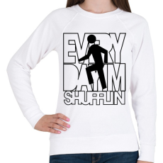 PRINTFASHION everyday-im-shufflin-black - Női pulóver - Fehér