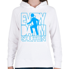PRINTFASHION everyday-im-shufflin-cyan - Női kapucnis pulóver - Fehér női pulóver, kardigán