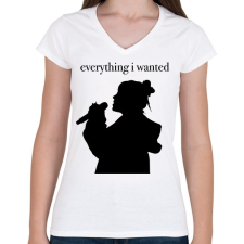 PRINTFASHION Everything i wanted - Női V-nyakú póló - Fehér női póló