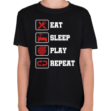 PRINTFASHION Evés, alvás, darts, ismétlés - Gyerek póló - Fekete gyerek póló