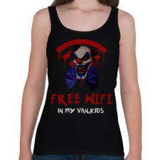 PRINTFASHION evil clown-free wifi - Női atléta - Fekete női trikó