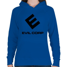 PRINTFASHION Evil Corp Black - Női kapucnis pulóver - Királykék