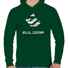 PRINTFASHION Evil Corp Glitch - Férfi kapucnis pulóver - Sötétzöld férfi pulóver, kardigán