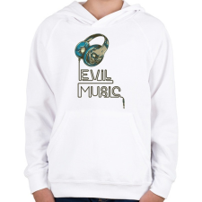 PRINTFASHION Evil Music - Gyerek kapucnis pulóver - Fehér gyerek pulóver, kardigán