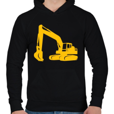 PRINTFASHION Excavator - Férfi kapucnis pulóver - Fekete férfi pulóver, kardigán