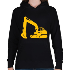 PRINTFASHION Excavator - Női kapucnis pulóver - Fekete