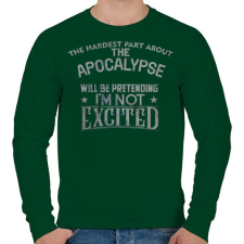 PRINTFASHION Exciting apocalypse - Férfi pulóver - Sötétzöld férfi pulóver, kardigán