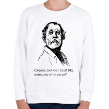 PRINTFASHION Excuse, but do I? - Gyerek pulóver - Fehér gyerek pulóver, kardigán